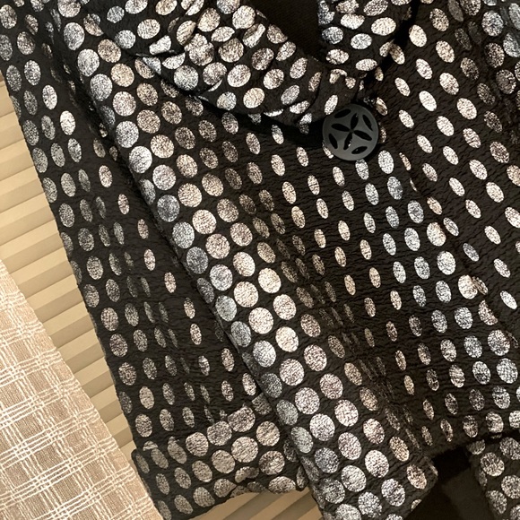 IC Collections Jacket- black and silver polka dots- size M - Picture 2 of 4